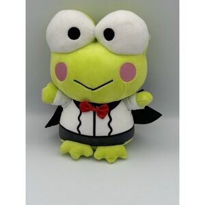 Sanrio KEROPPI Frog Halloween Vampire DRACULA 9" Plush black cape bow tie stuffy